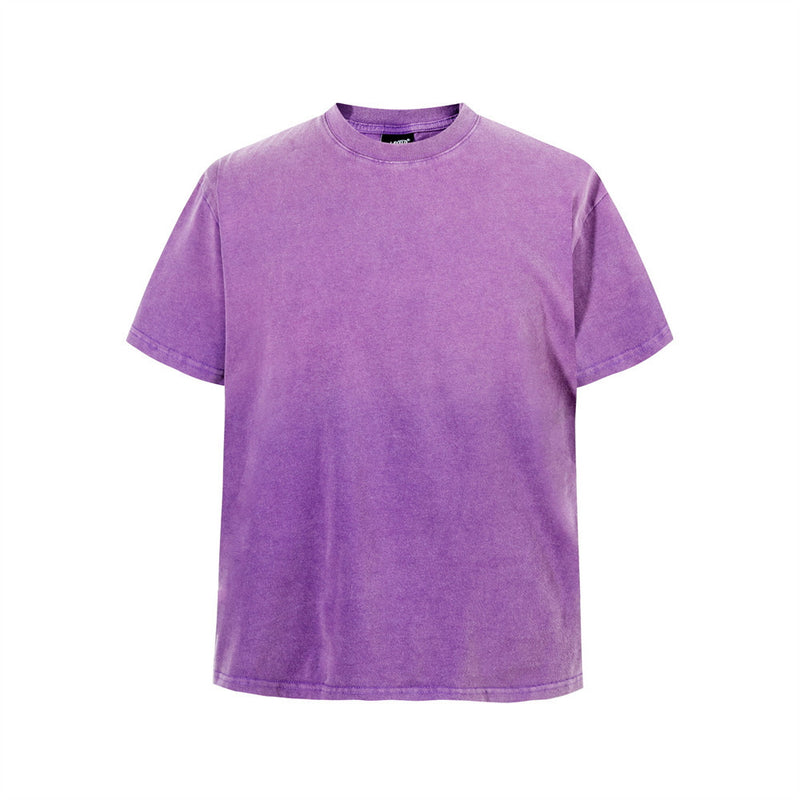 Acid Wash Vintage Oversized T-Shirt – Gradient Spray Dye Crewneck Tee