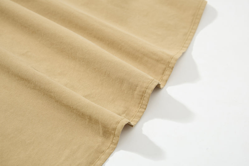 Tan Long Sleeve Shirt with Detachable Tie – Heart & Hook Embroidered Campus