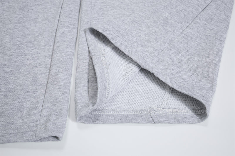 Wide-Leg-Sweathose mit Umschlagbund und Bindegürtel