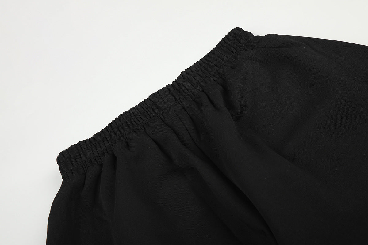 Wide-Leg Graphic Sweatpants – Rise Against Print, Washed Streetwear Baggy Fit