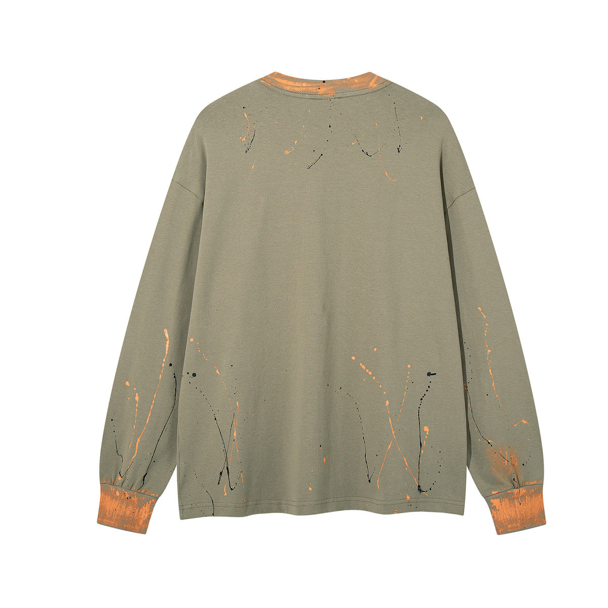 MFOUR Doberman Graphic Long Sleeve Shirt – Streetwear Paint Splatter Tee
