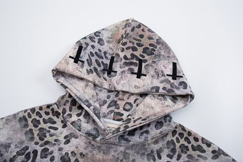 Oversized Hoodie mit Leopardenprint – Another-World-Grafik im Streetwear-Stil