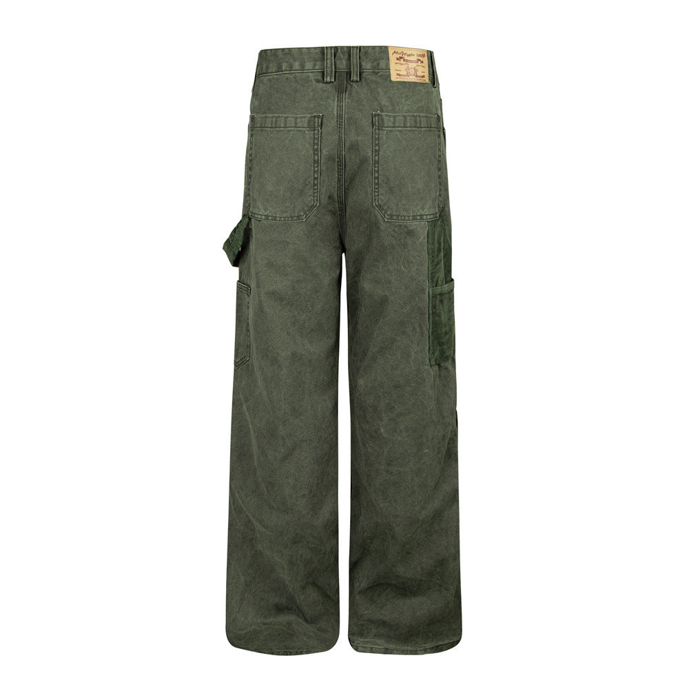 Cordhosen im Patchwork-Carpenter-Stil – Wide Leg, Paint-Splatter, Workwear-Hose