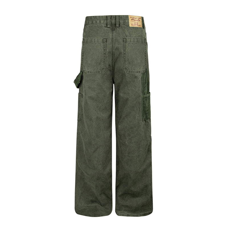 Cordhosen im Patchwork-Carpenter-Stil – Wide Leg, Paint-Splatter, Workwear-Hose