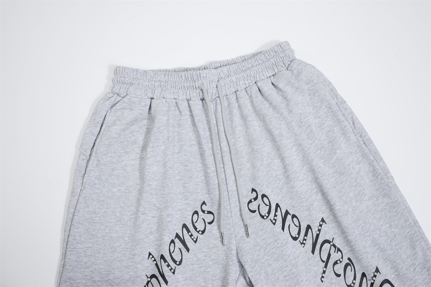 Pantalon de survêtement à jambes larges avec imprimé gothique – Pantalon molletonné baggy hip-hop
