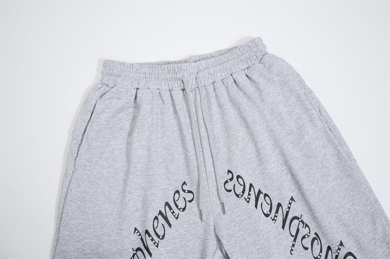 Pantalon de survêtement à jambes larges avec imprimé gothique – Pantalon molletonné baggy hip-hop