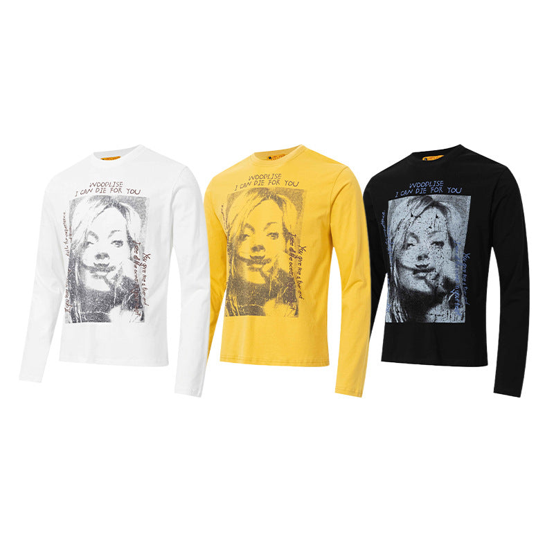 Langarmshirt mit Grafikprint, Street-Rock-Porträt und Rundhalsausschnitt