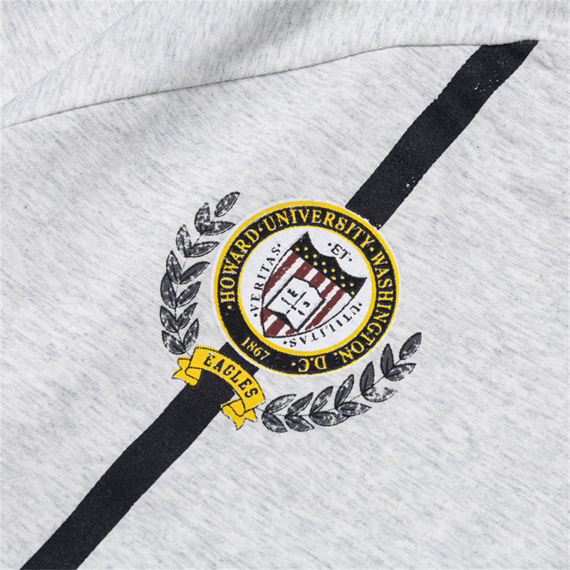 T-shirt homme à manches longues et col V avec écussons et blason lion