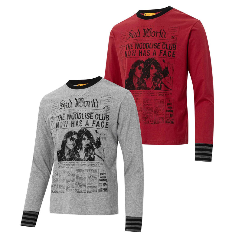 T-shirt à manches longues avec imprimé journal – Motif rock Sad World