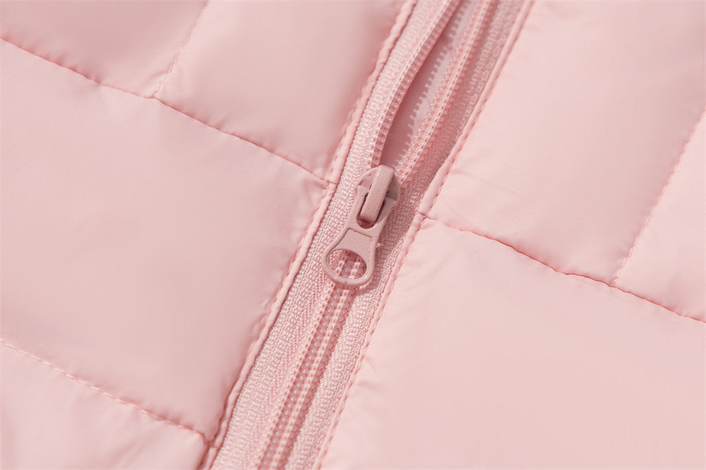 Half-Zip Puffer Hoodie Jacket – Oversized Quilted Pullover