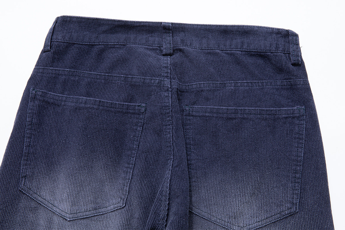 Baggy-Cordhose für Herren – Wide-Leg, gewaschen, Vintage, gerades Bein