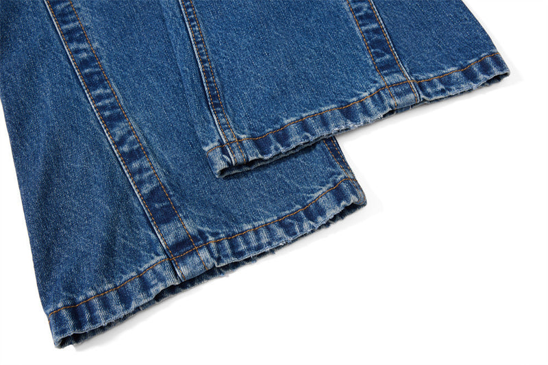 Herren Vintage-Washed-Wide-Leg-Flare-Jeans – Entspannte Passform, Used-Denim