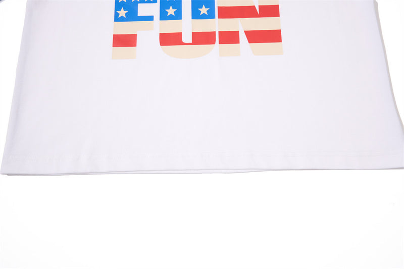 Men's Long Sleeve Graphic Tee – Stars Raglan Colorblock with American Flag