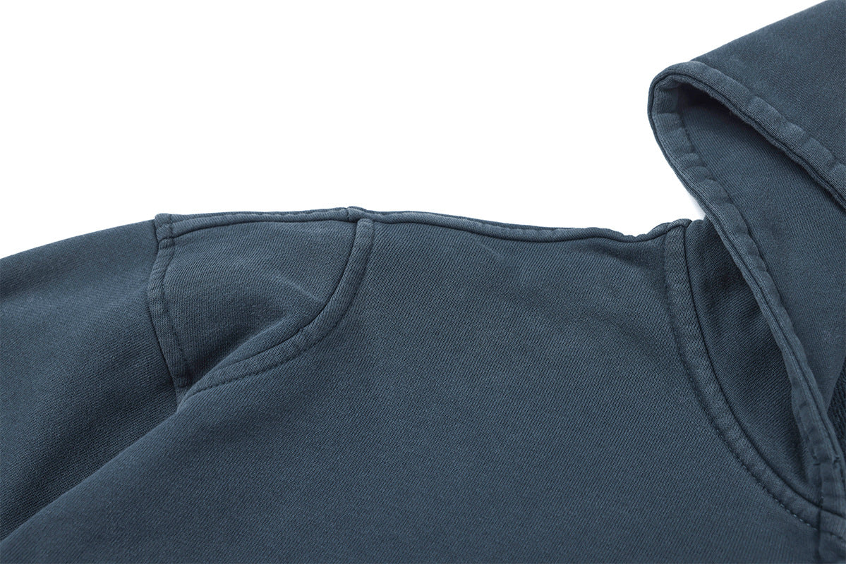Veste à capuche zippée à multiples poches – Délavage acide vintage