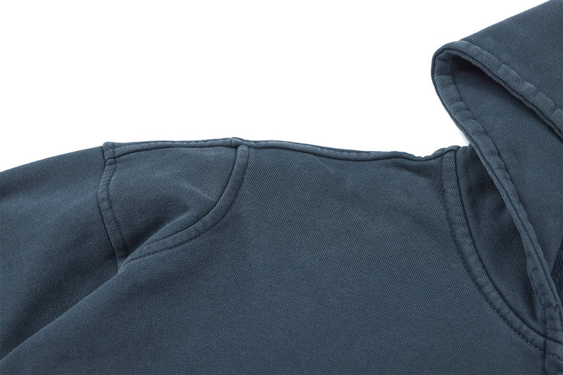 Veste à capuche zippée à multiples poches – Délavage acide vintage