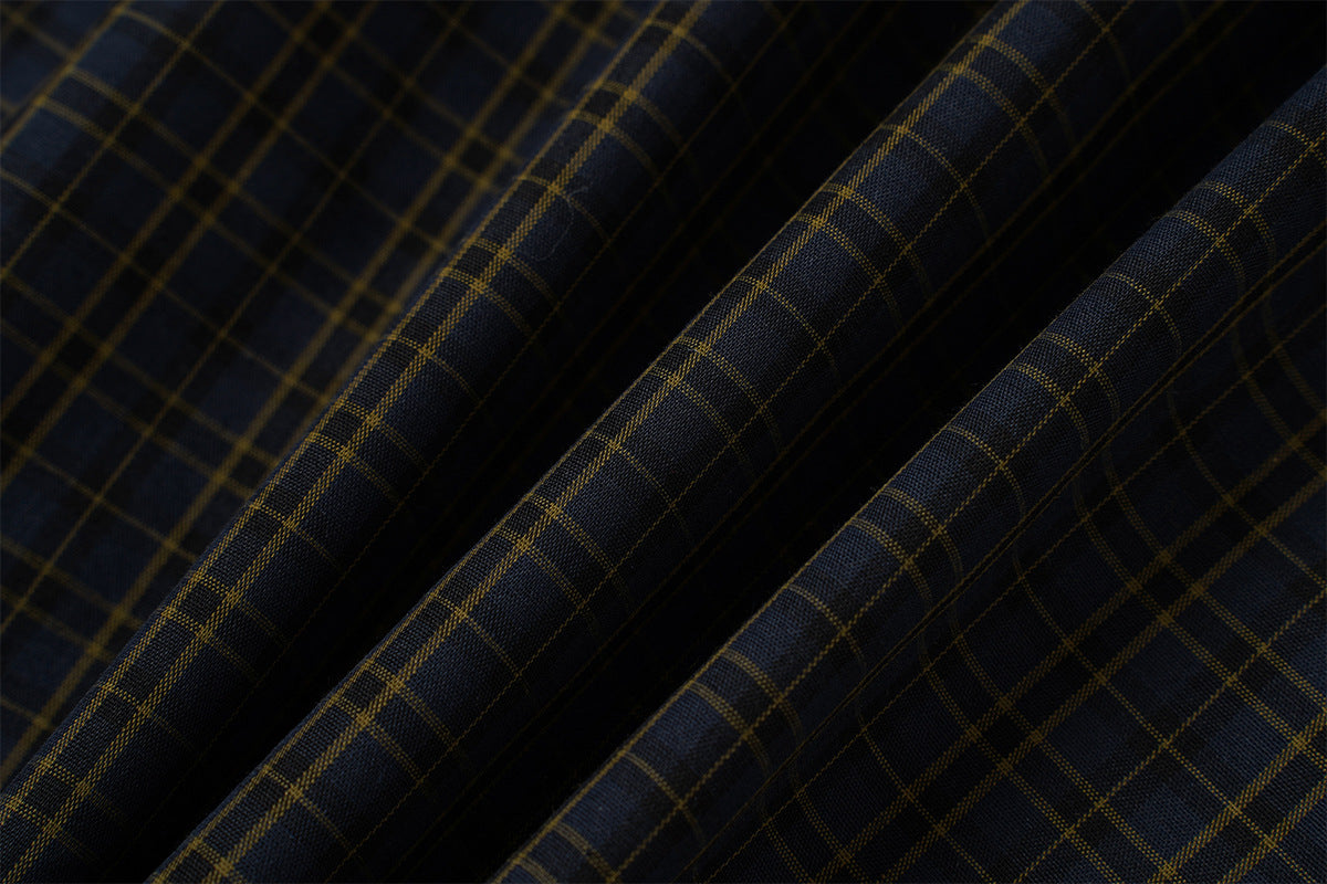 Chemise en flanelle à carreaux bleus – Coupe décontractée, manches longues et boutonnage