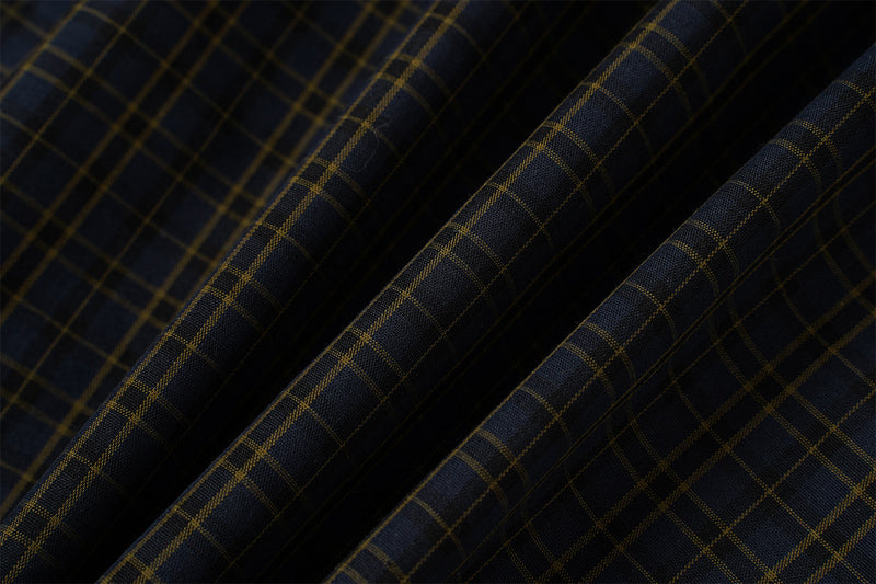 Chemise en flanelle à carreaux bleus – Coupe décontractée, manches longues et boutonnage