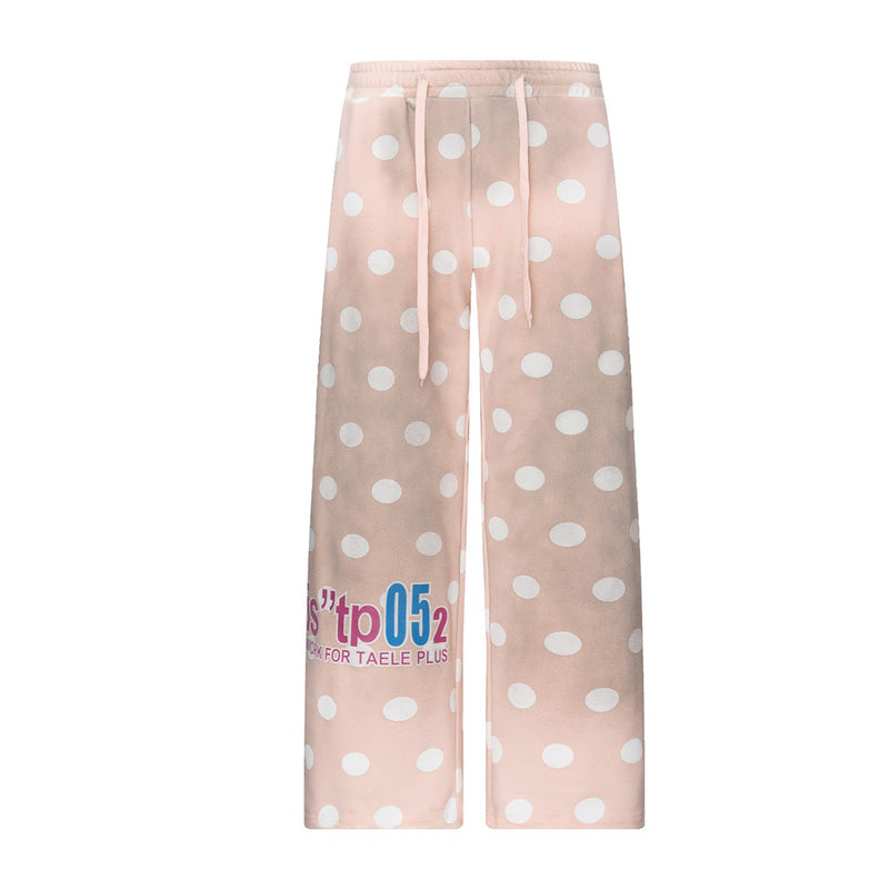 Pantalon de survêtement large à pois – Coupe décontractée délavée à l’acide