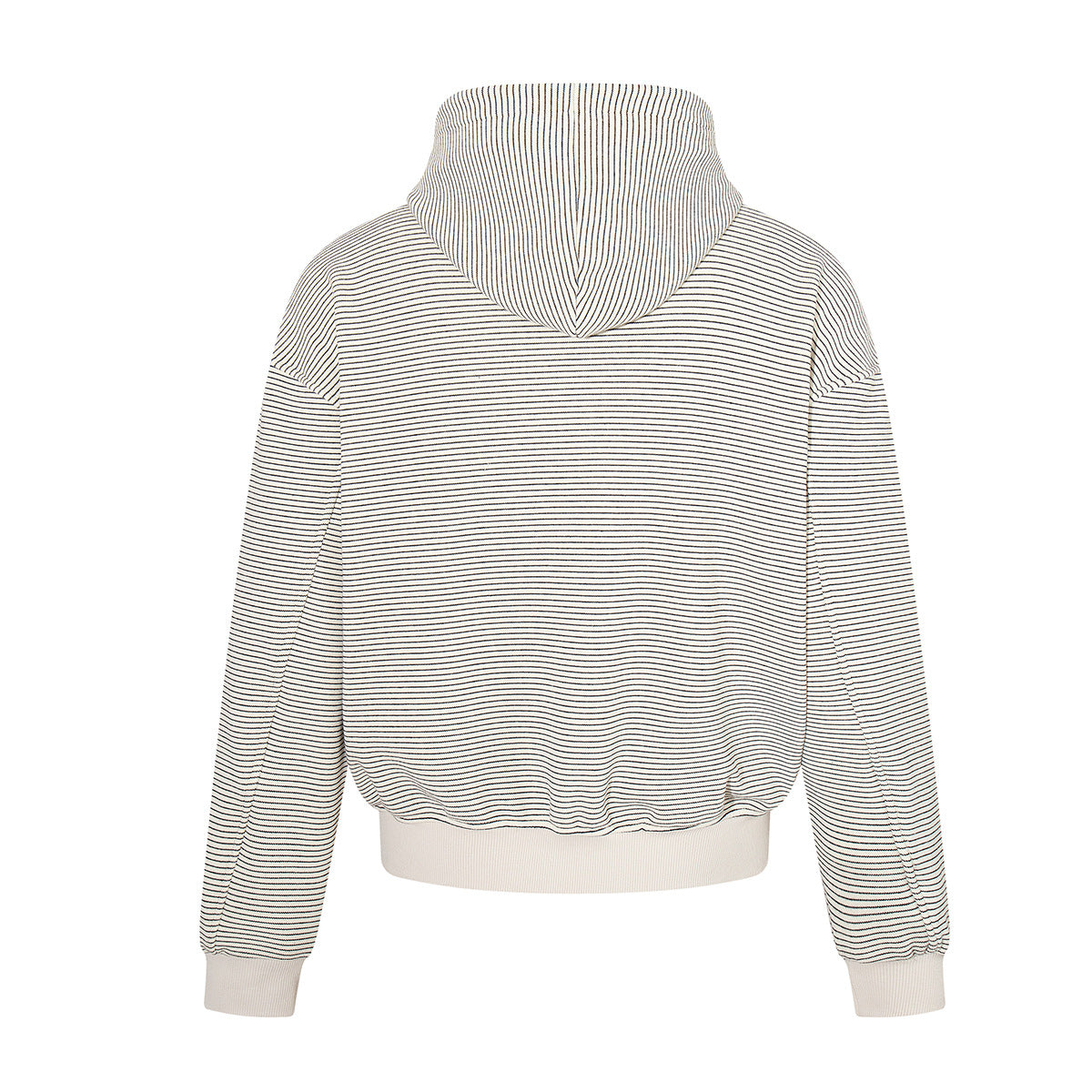 Gestreifter Zip-Hoodie im kastigen Oversized-Schnitt mit Fleece-Innenfutter