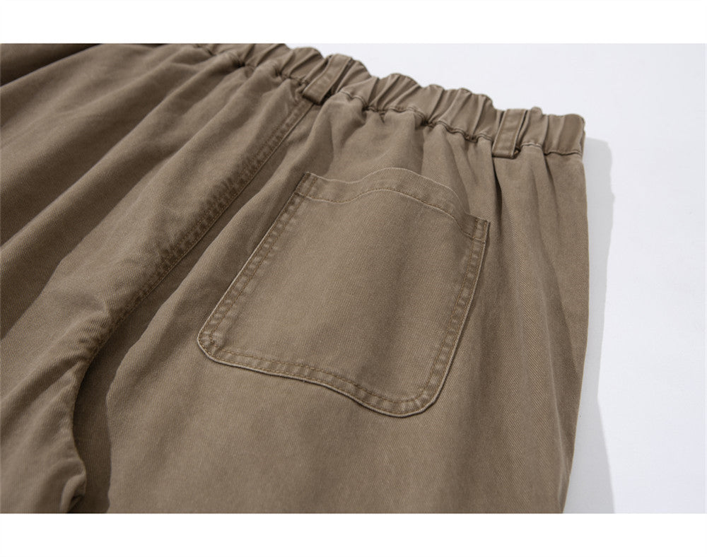 Wide-Leg Cargo Pants – Relaxed Fit Multi-Pocket Straight Trousers