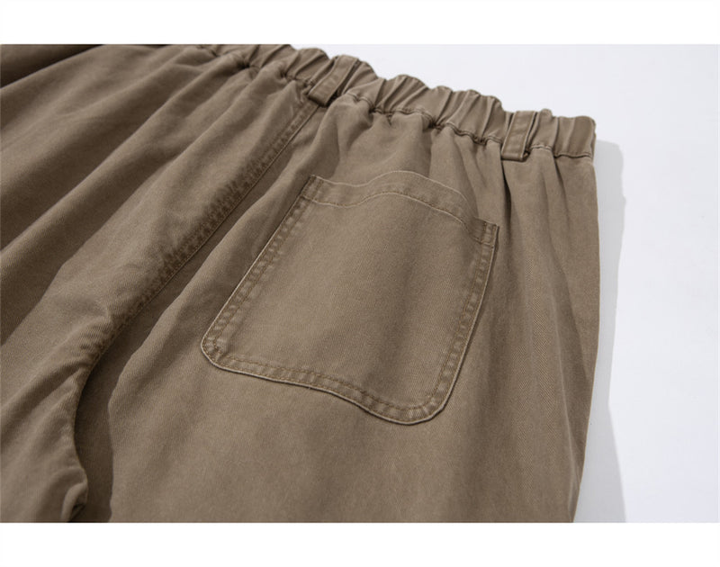 Wide-Leg Cargo Pants – Relaxed Fit Multi-Pocket Straight Trousers
