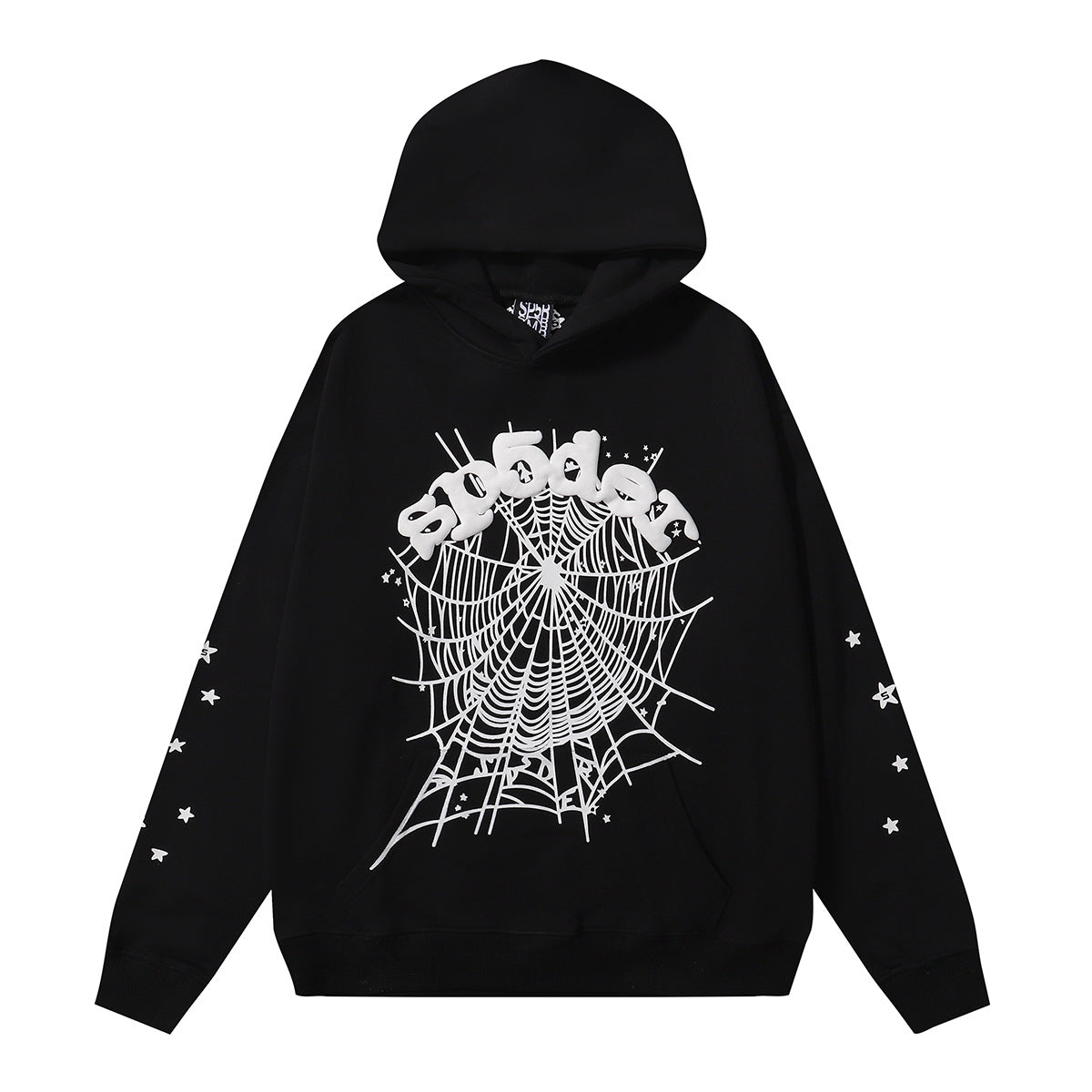 Sp5der “Webcore Noir” Hoodie – Black &amp; White 440GSM Heavyweight Oversized Streetwear Pullover