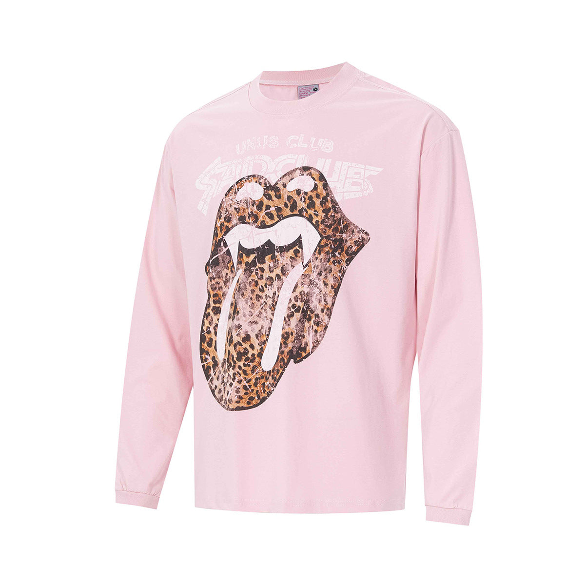 レオパード柄リップロゴ 長袖グラフィックTシャツ