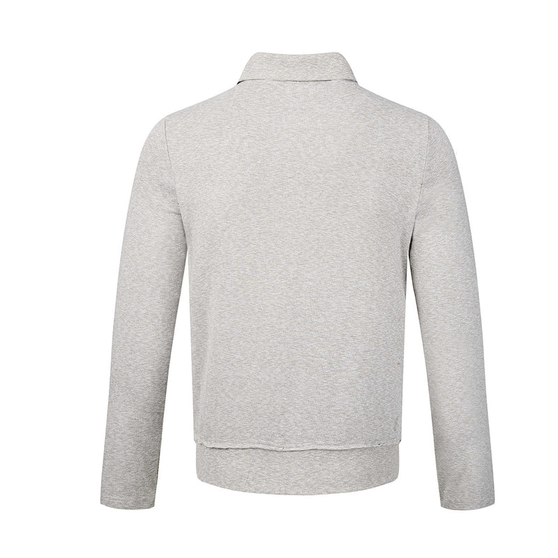 Polo manches longues avec écusson croix clouté – Haut streetwear vintage à ourlet brut