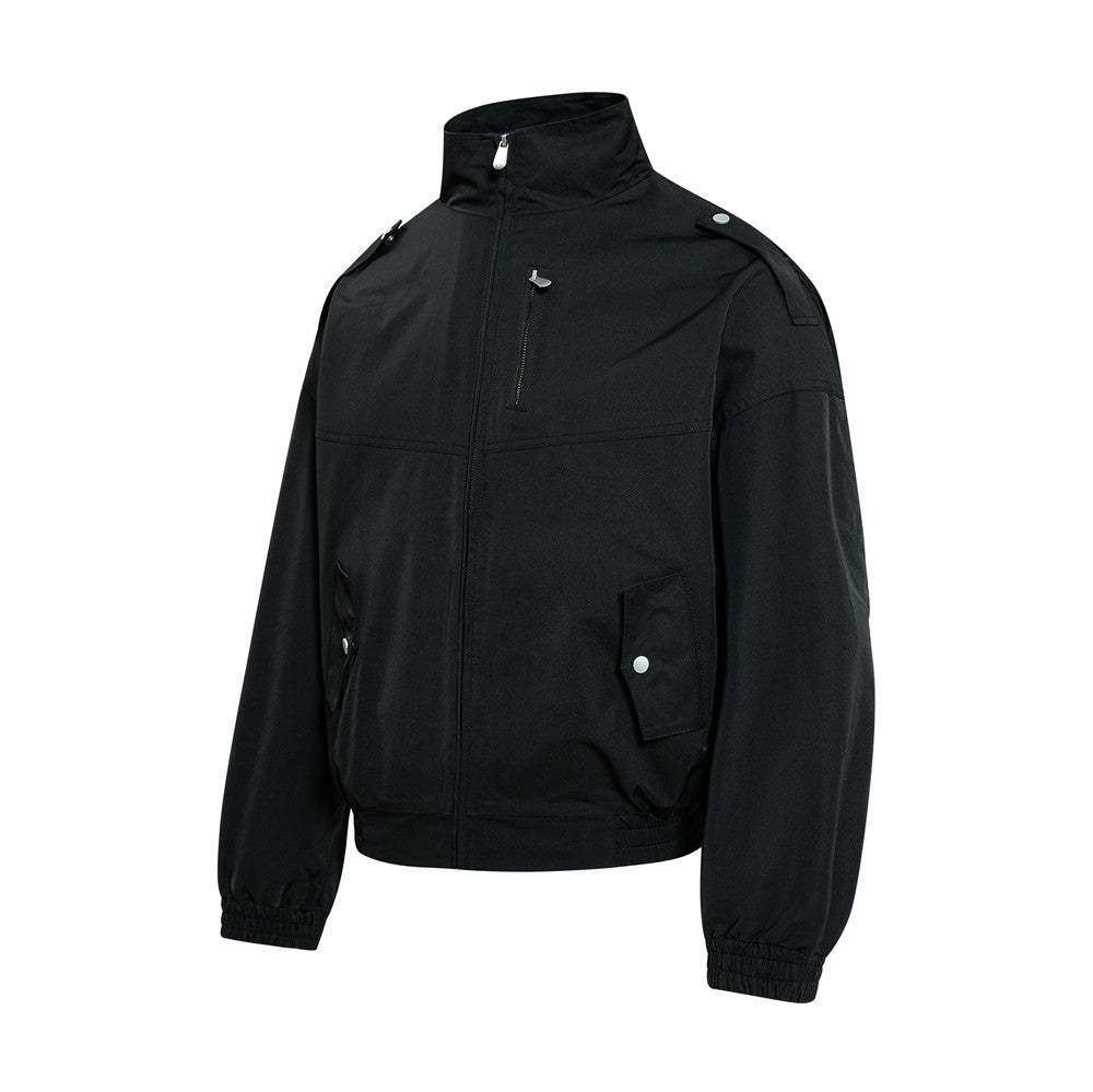 Veste cargo homme oversize à col montant et manches froncées