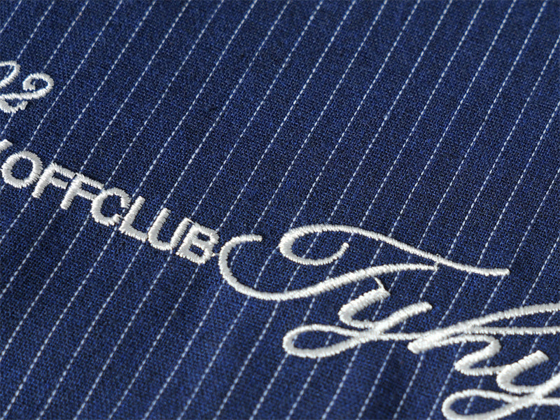 Men's Long Sleeve Striped Shirt with Embroidered Crest Pocket Detail