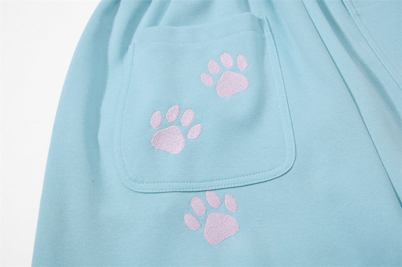 Anime Embroidered Wide-Leg Shorts – Kawaii Devil Angel Graphic Streetwear