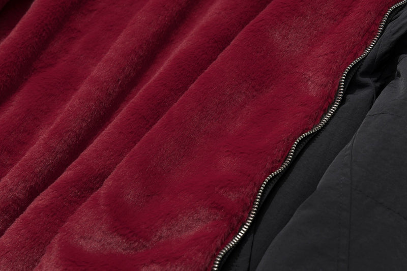 Padded Bomber Jacket with Faux Fur Hood Trim – Men's Winter Coat