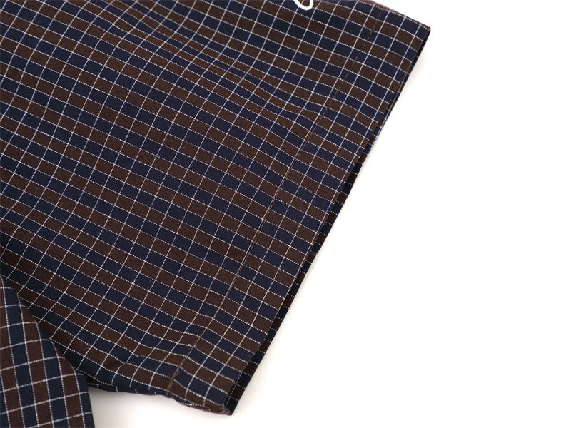 Plaid Short Sleeve Shirt with Pearl Studs – Oversized Hip Hop Streetwear