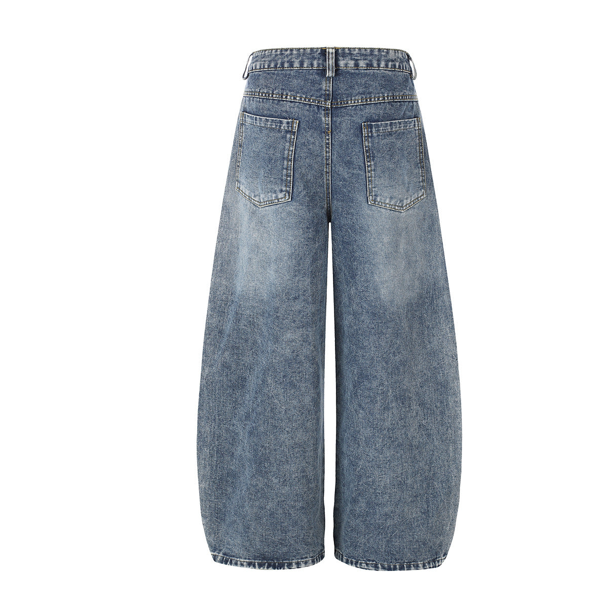 High Waist Baggy Jeans – Star Print Wide-Leg Denim with Triple Stripe Detail