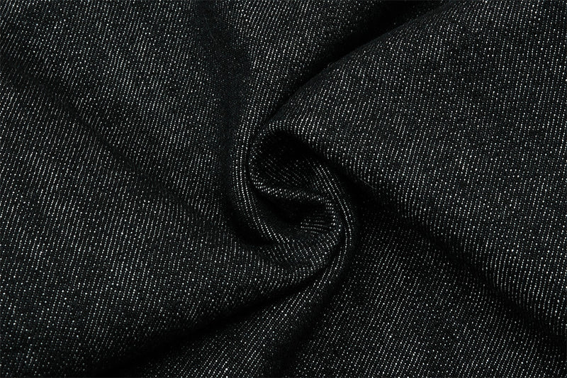 Men's Wide-Leg Black Jeans – Dragon Embroidery Straight Leg Denim