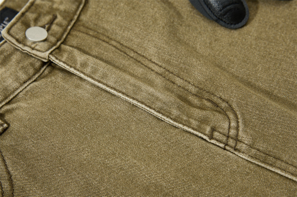 Men's Vintage Washed Wide-Leg Jeans – Relaxed Straight Fit with Horse Charm