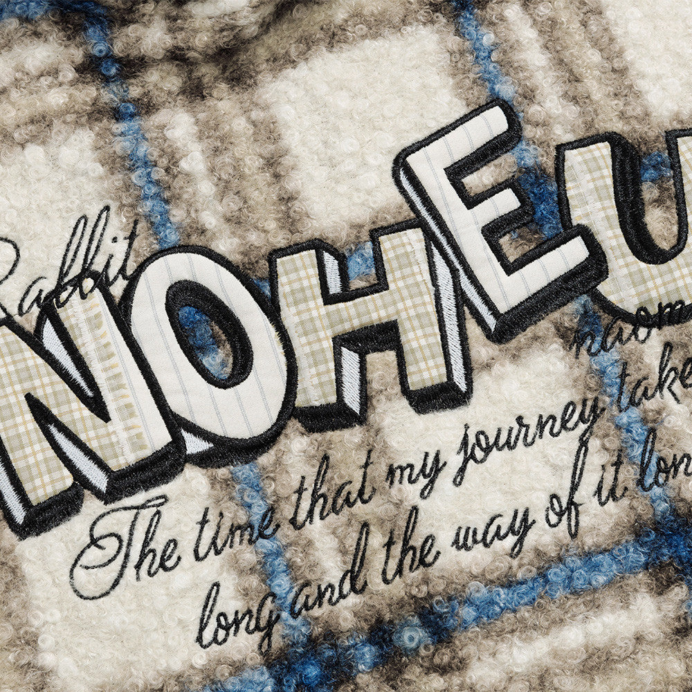Karierter Sherpa-Fleece-Hoodie mit Buchstabenstickerei – Oversized-Pullover