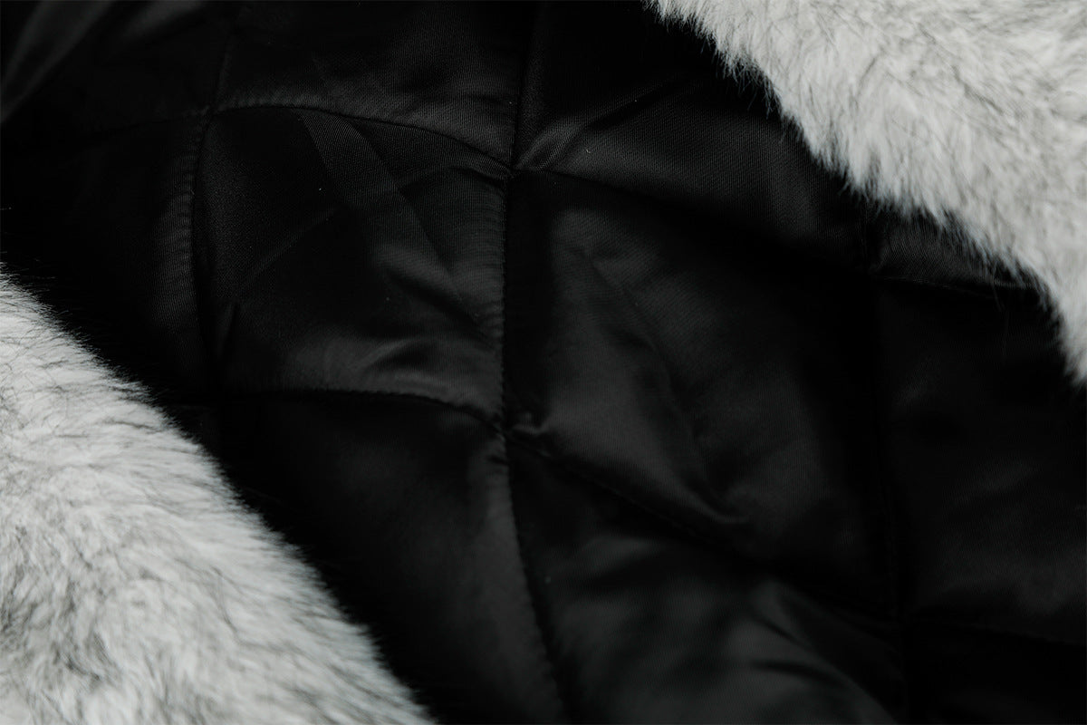 Men's Padded Bomber Jacket with Faux Fur Collar – Oversized Flight Jacket