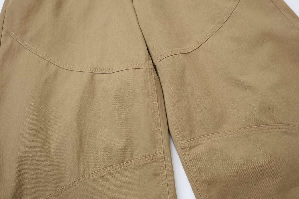 Baggy Khaki Cargo Pants – Double Waist Wide-Leg Balloon Trousers with Cross