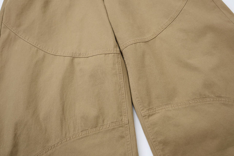 Baggy Khaki Cargo Pants – Double Waist Wide-Leg Balloon Trousers with Cross