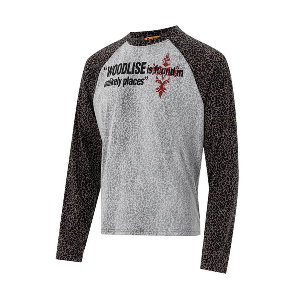 T-shirt raglan à manches longues – Manches léopard et visuel Woodlise