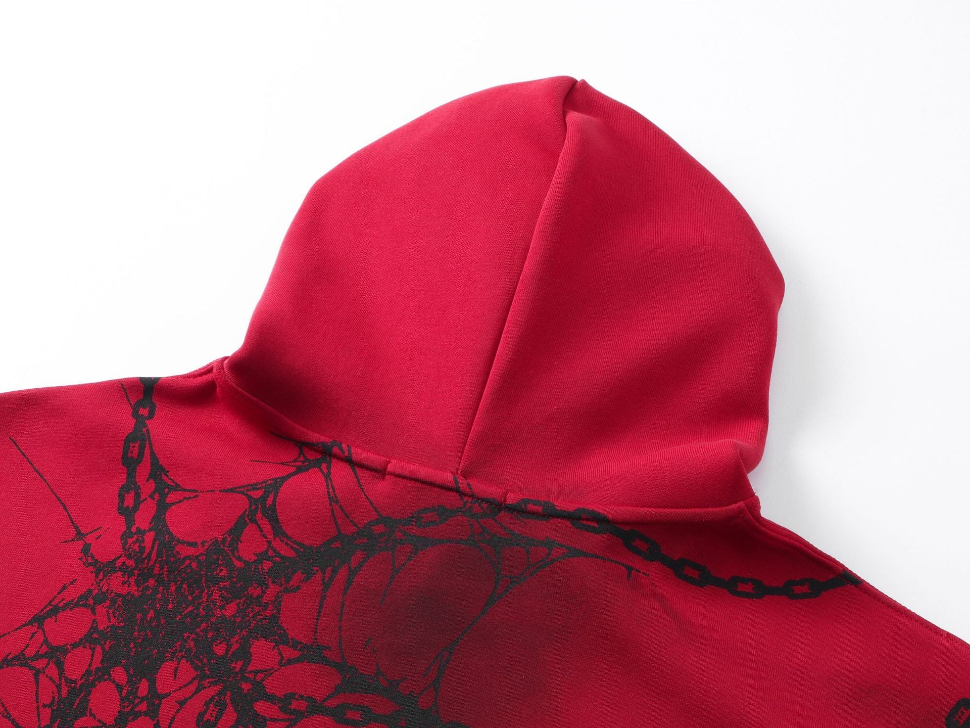 Sudadera oversize gruesa con estampado gótico de cadenas y cruces