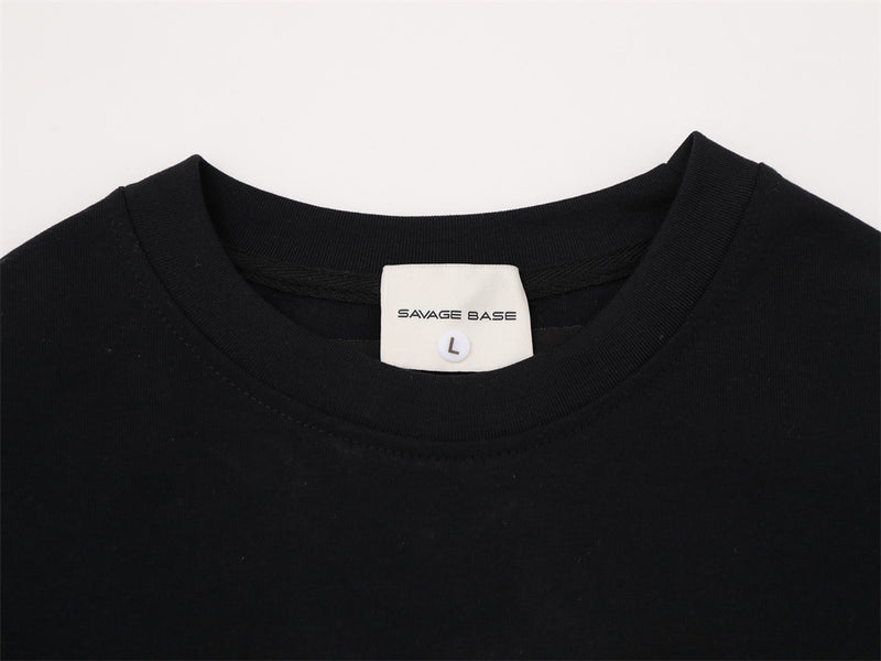 Savage Base Fake-Zweiteiler mit karierten Patchwork-Ärmeln – Oversized-Langarmshirt für Herren