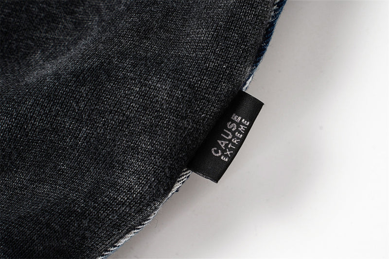 Veste hoodie zippée à patchwork écossais – Coupe oversize délavée et déconstruite