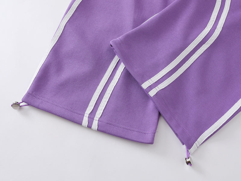 Pantalon de survêtement baggy à jambes larges avec détail rayé incurvé – Style streetwear hip-hop