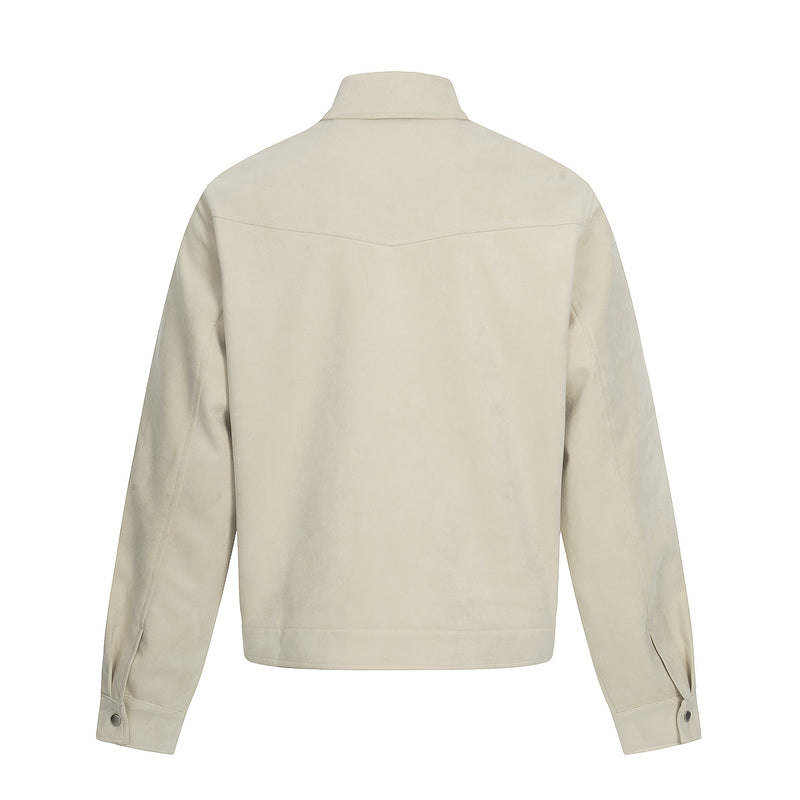 Veste en daim à fermoirs brodés – Style vintage américain Detroit pour homme