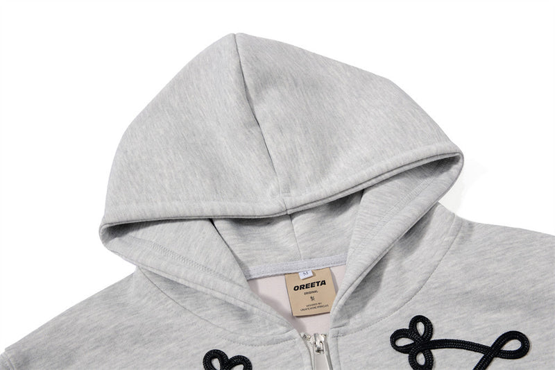 Oversized Zip-Up Hoodie Men – Rope Lace Detail Wide-Leg Sweatpants Set