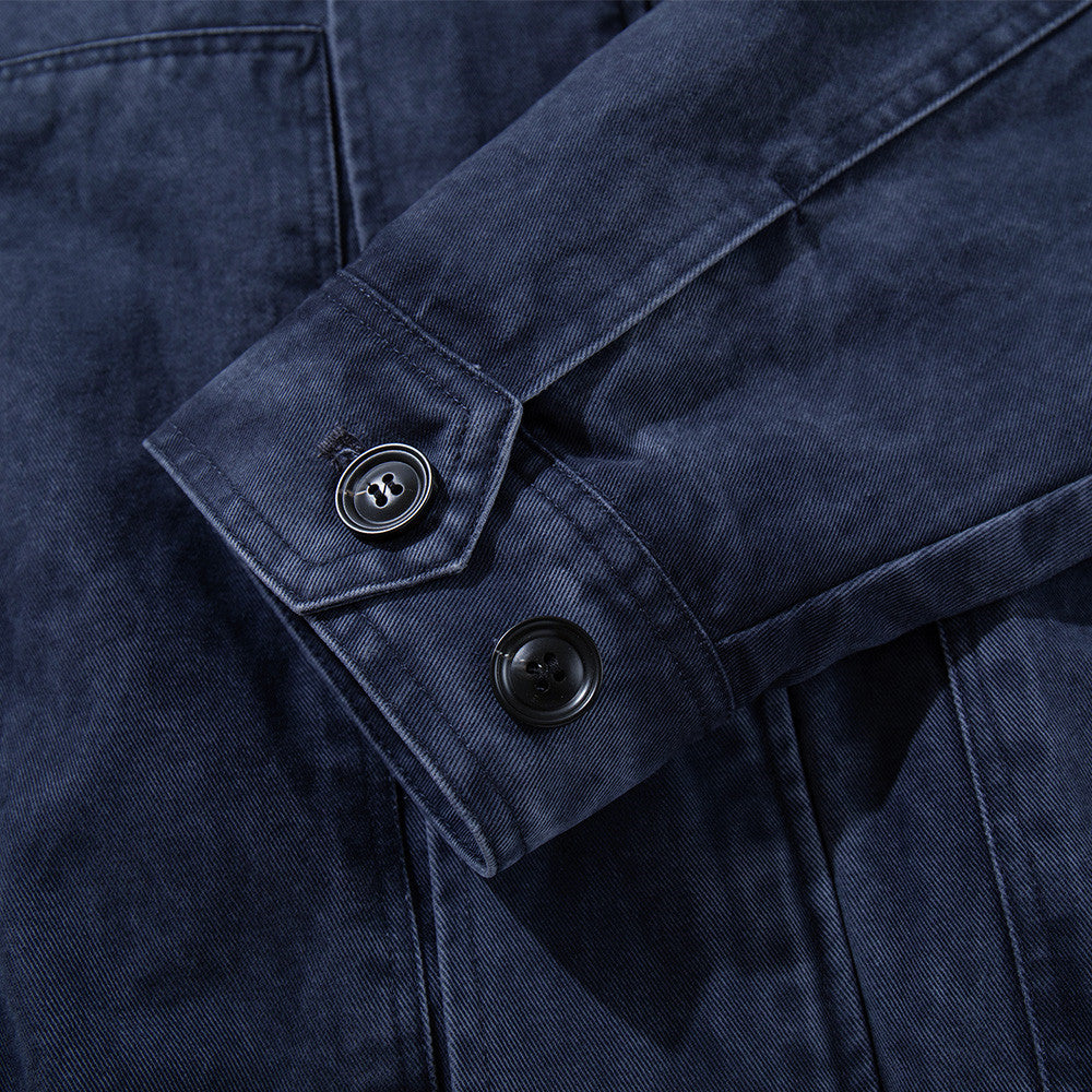 Blouson bomber en canvas lavé à col montant – Style workwear oversize