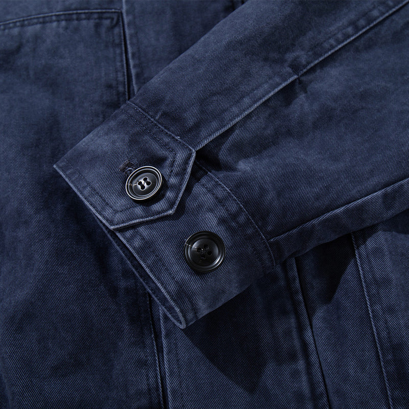 Blouson bomber en canvas lavé à col montant – Style workwear oversize