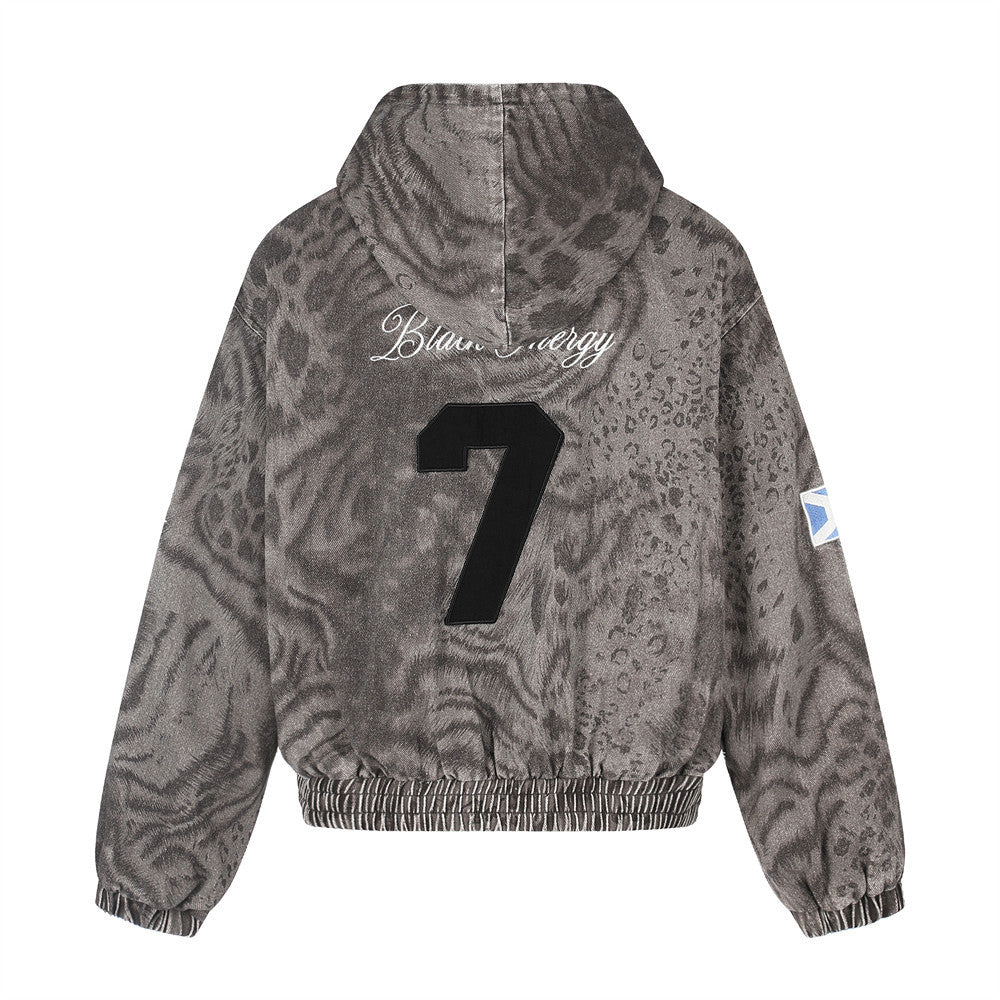 Leopard Tie-Dye Washed Denim Hooded Jacket – Oversized Punk Vintage Zip-Up